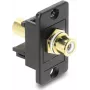 Panelinis Cinch (RCA) lizdas DELOCK 91115, auksuotas, baltos/juodos spalvos korpusas