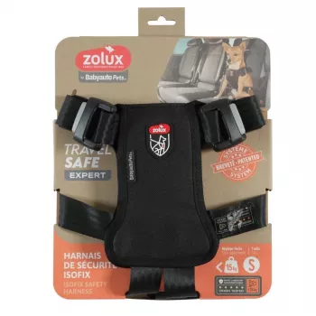 Šunų petnešos ZOLUX TRAVEL SAFE S — dydis S, juodos