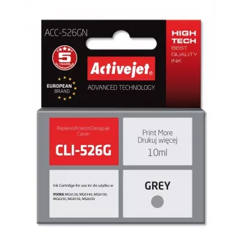 Activejet ACC-526GN rašalas (pakaitalas Canon CLI-526G; Supreme; 10 ml; pilkas)