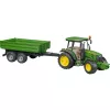 Traktoriaus modelis BRUDER John Deere 5115 M su savivarčiu priekaba