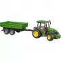 Traktoriaus modelis BRUDER John Deere 5115 M su savivarčiu priekaba