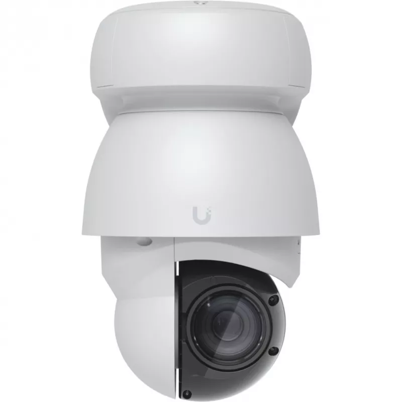 IP apsaugos kamera UBIQUITI UVC-AI-PTZ-W — AI PTZ pramoninė sferinė 3864×2160, 22× optinis priartinimas, 360° pasukimas, laidinė, tvirtinimas prie sienos/stulpo/stalo, balta