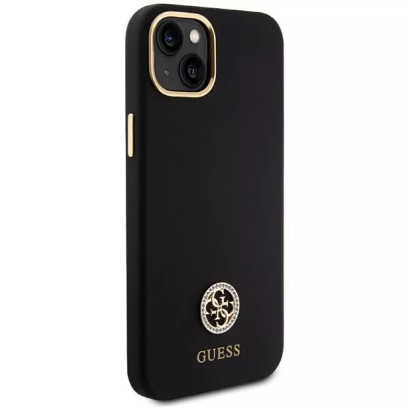 GUESS | GUHCP15M4DGPK | Nugarėlės dangtelis | Apple | iPhone 15 Plus/14 Plus | TPU, silikonas, mikropluoštas | juoda