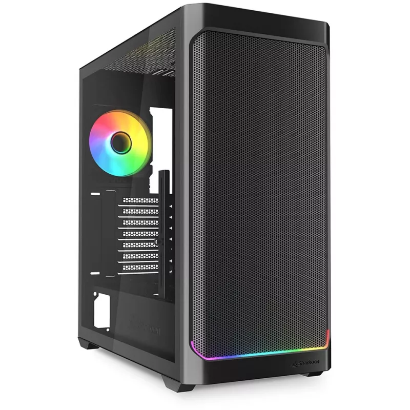 PC korpusas Sharkoon AK4W RGB Strip Midi Tower juodas