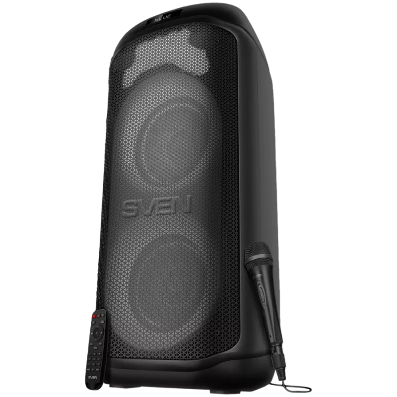 Garsiakalbis SVEN PS-1050, juoda (200W, TWS, Bluetooth, FM, USB, microSD, LED ekranas, 7200mAh)