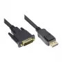 Good Connections jungiamasis laidas DisplayPort į DVI-D 24+1 - 24K paauksuoti kontaktai - OFC - juodas - 1 m