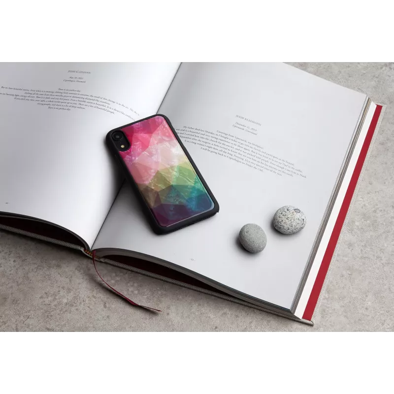 Išmaniojo telefono dėklas iKins, skirtas iPhone XR — vandens gėlių dizainas, juodas