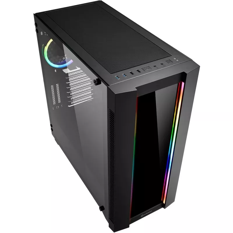 PC Case Sharkoon ELITE SHARK CA200G Midi Tower Juoda