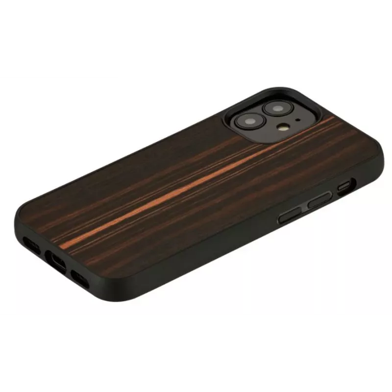 Apsauginis telefono dėklas Man and Wood, skirtas iPhone 12 mini — juodmedžio juodas