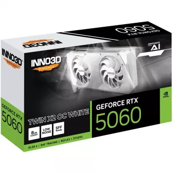 Vaizdo plokštė Inno3D GeForce RTX 5060 Twin X2 OC — 8 GB GDDR7, 128 bitų, PCIe 5.0, 2280 MHz
