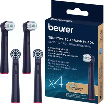 Beurer TB Sensitive Eco Green Planet šepetėlių galvutės, tamsiai mėlynos, 4 vnt. pakuotė