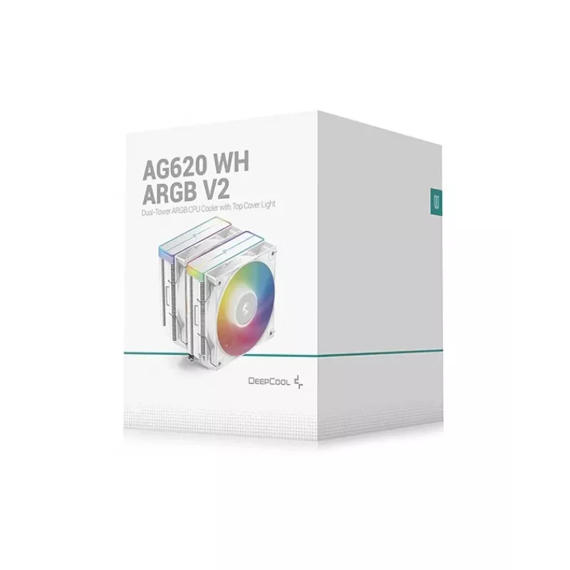 DeepCool AG620 WH ARGB V2 Lustams, Pagrindinė plokštė Oro aušintuvas 12 cm Baltas 1 vnt.