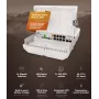 Tinklo komutatorius MikroTik netPower Lite 8P — 8× Gigabit Ethernet (10/100/1000), PoE (IEEE 802.3af/at), 24–57V įvestis, balta