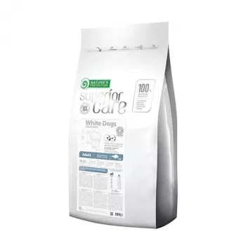 Sausas šunų ėdalas „Nature’s Protection Superior Care White Dogs“ be grūdų suaugusiems mažiems šunims 10 kg – žuvis, 24% baltymų, 13% riebalų