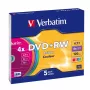 VERBATIM 43297 Verbatim DVD+RW plonas dėklas 5 4,7 GB 4x spalvotas