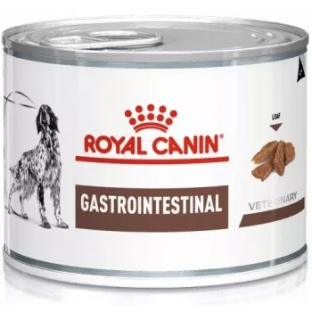 Konservuota veterinarinė dieta Royal Canin Gastro Intestinal 200 g – suaugusiems šunims, paukštiena, virškinimo palaikymas