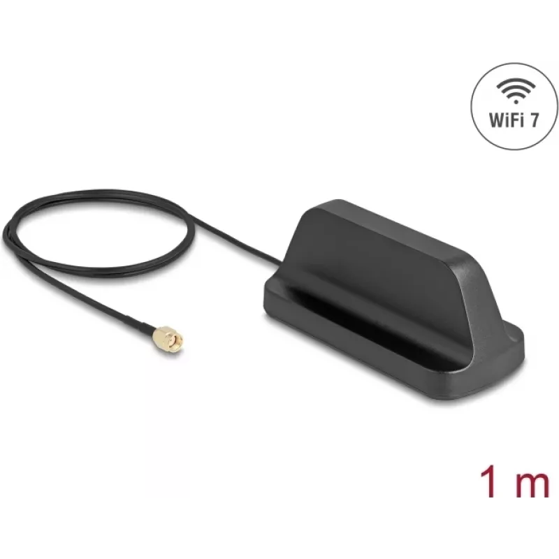 Antena DELOCK 81453 WiFi 7 RP-SMA jungtis daugiakryptė 2,5–3,6 dBi