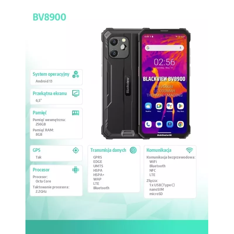 Blackview BV8900 8/256 juoda