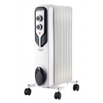 Adler AD 7815 elektrinis patalpų šildytuvas, vidaus, baltas, 1500 W alyvinis elektrinis patalpų šildytuvas
