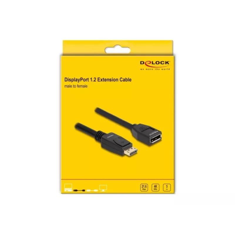 DeLOCK DisplayPort 1.2 prailginimo kabelis 4K 60 Hz 5 m