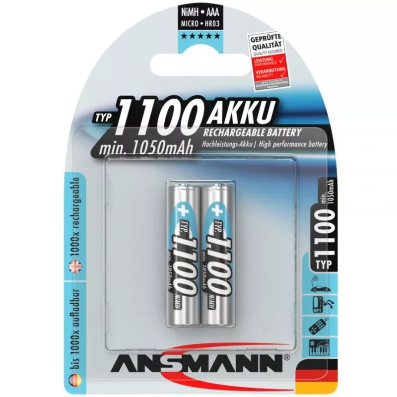 Baterija Ansmann 1x2 NiMH 1100 mAh Mikro AAA HR03