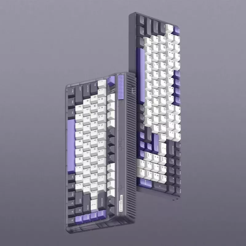 Klaviatūra Ducky IQUNIX F97 Lavandin belaidė žaidimams, RGB, MX Red jungikliai, US išdėstymas