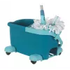 Valymo sistema Leifheit Clean Twist Mop Ergo mobile, vienos talpos, mėlyna, su šluoste ir ratukais