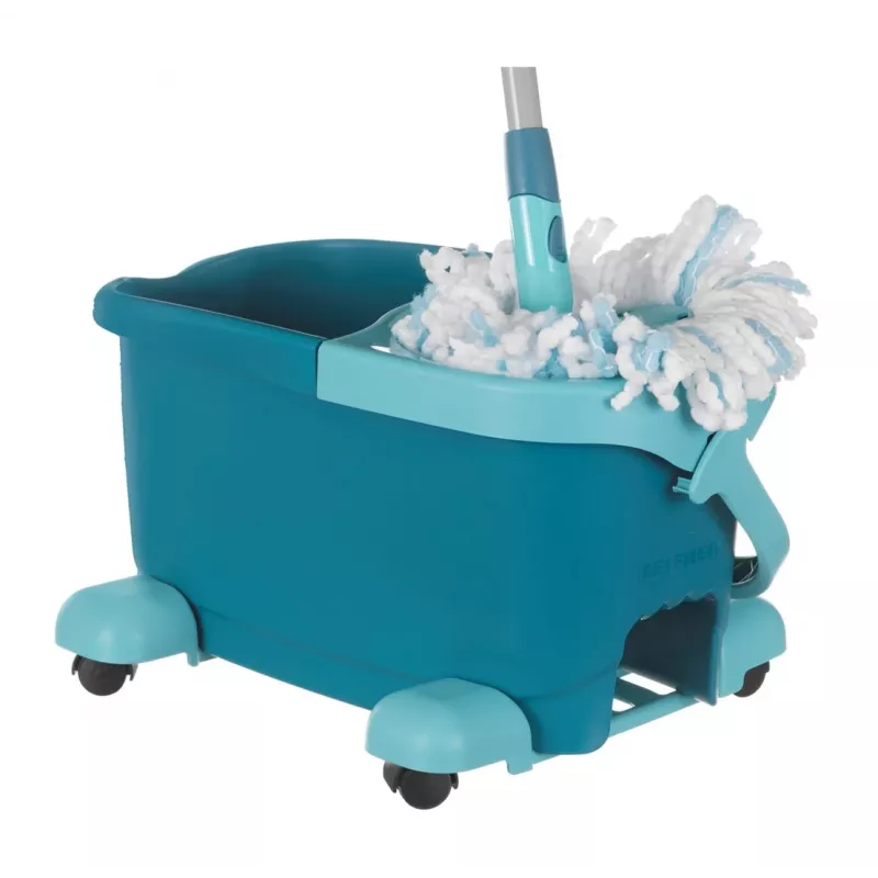 Valymo sistema Leifheit Clean Twist Mop Ergo mobile, vienos talpos, mėlyna, su šluoste ir ratukais