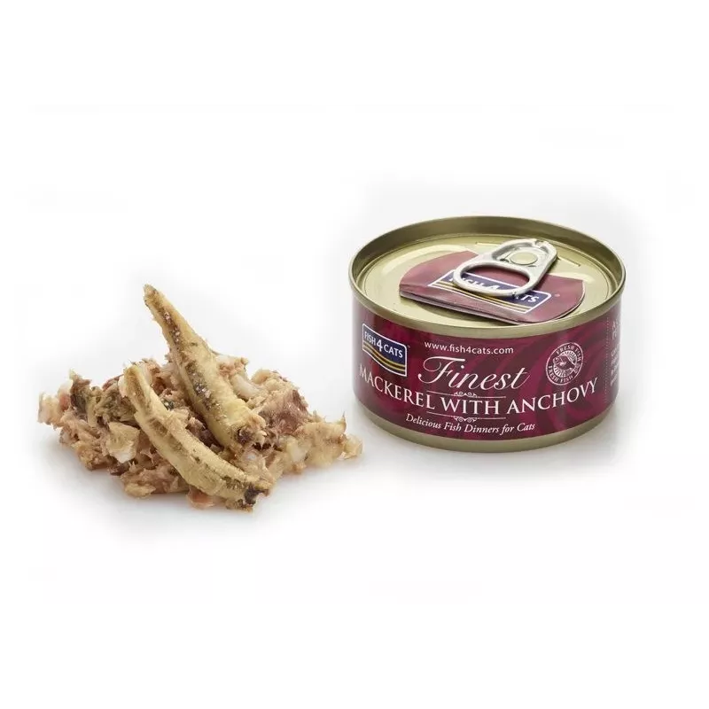 FISH4CATS Skumbrė su ančiuviais - šlapias kačių maistas - 70 g