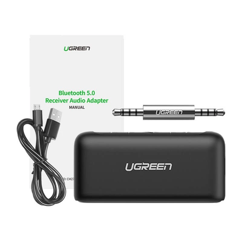 Ugreen CM276 Bluetooth 5.0 garso imtuvas AUX jungties adapteris, juodas