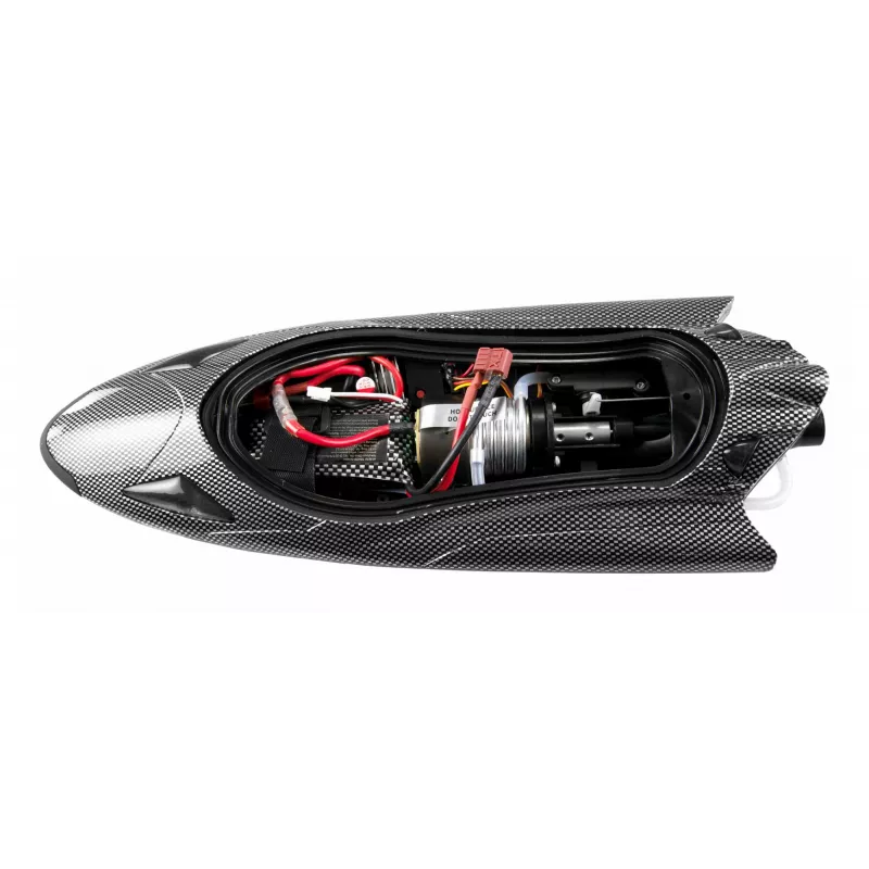Radijo bangomis valdomas greitaeigis kateris Amewi Stingray Jet Drive 335mm RTR, anglies pluošto išvaizda