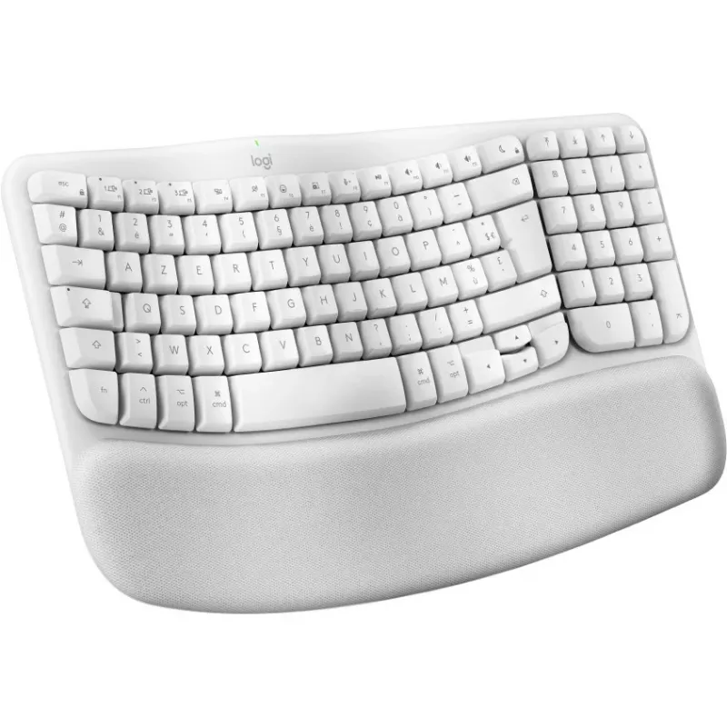 Logitech Ergo Series Wave Keys for Mac - Klaviatūra - Belaidė - Bluetooth LE - AZERTY - Prancūziška - Balta (920-012406)
