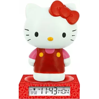 3D naktinė lempa vaikams Euroswan HK50198 su Hello Kitty dizainu ir įmontuotu žadintuvu