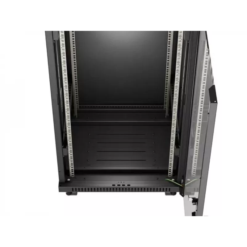Laisvai stovinti stelažinė spinta LANBERG FF01-6624-12BL 24U 19 colių 600×600 mm, IP20, 1200 kg, juoda
