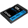 SDXC atminties kortelė Lexar 128GB UHS-I 800xPRO Class 10 U3 V30 — 150 MB/s skaitymo, 45 MB/s rašymo greitis, juoda