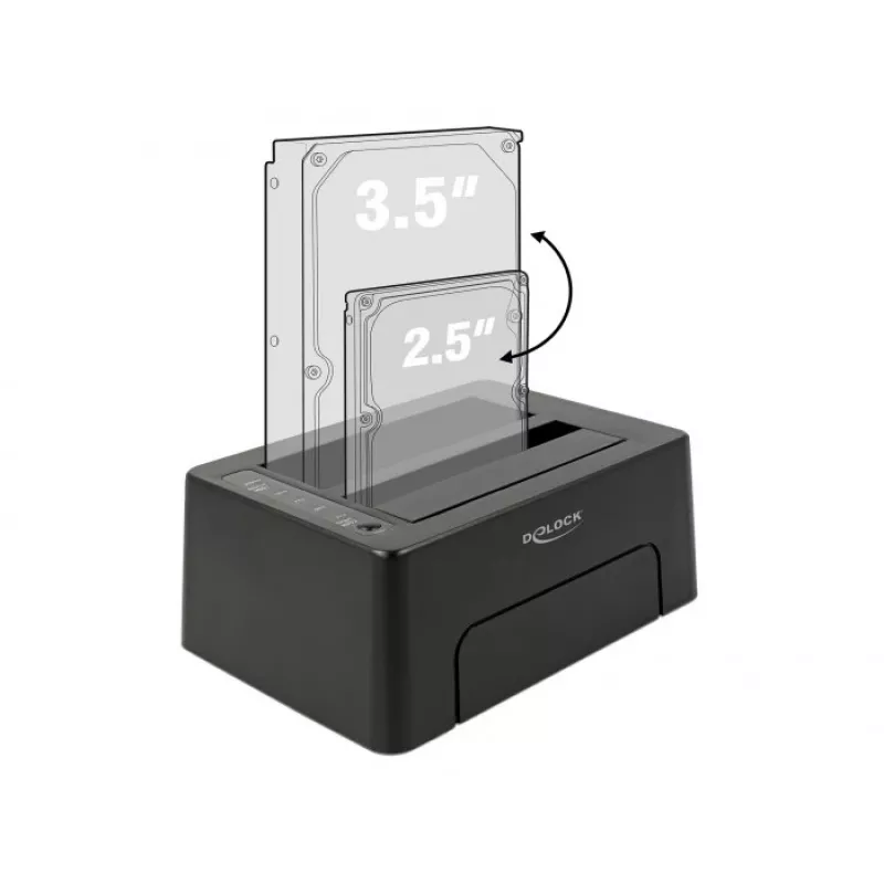 DeLOCK 63957 saugojimo įrenginio prijungimo stotelė USB 3.2 Gen 2 (3.1 Gen 2) Type-C juoda