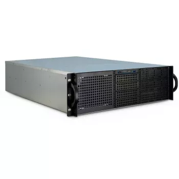 Inter-Tech 3U-30255 stovas juodas, nerūdijantis plienas