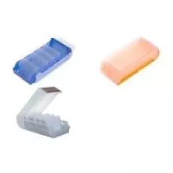 helit „Flashcard Box BeeBox“, A8, pagrindas: mėlynas permatomas, dangtis: permatomas baltas, pagaminta iš polistireno, dvigubos paskirties dangtis (H6901030)