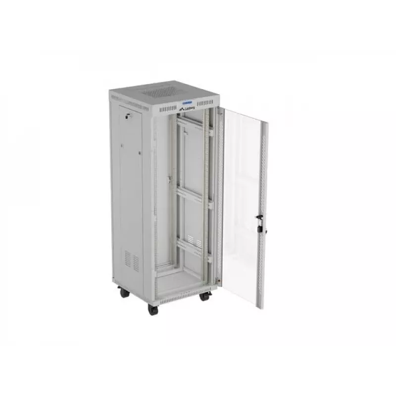 LANBERG 19 colių 32U stovintis stovas-spinta 600×600 mm pilka su perforuotomis durimis ir LCD (plokščia pakuotė)