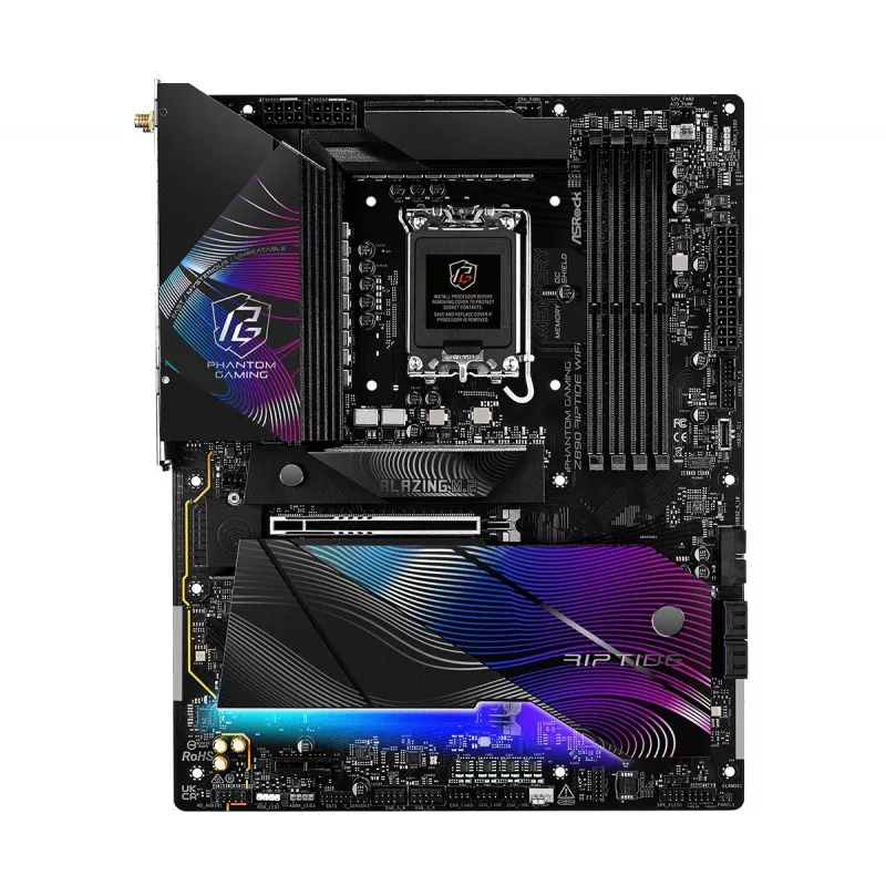 Pagrindinė plokštė ASRock Z890 Riptide WiFi — Intel Z890, LGA1851, ATX, DDR5, 4 DIMM, Wi‑Fi 7, 2.5Gb LAN, Thunderbolt 4