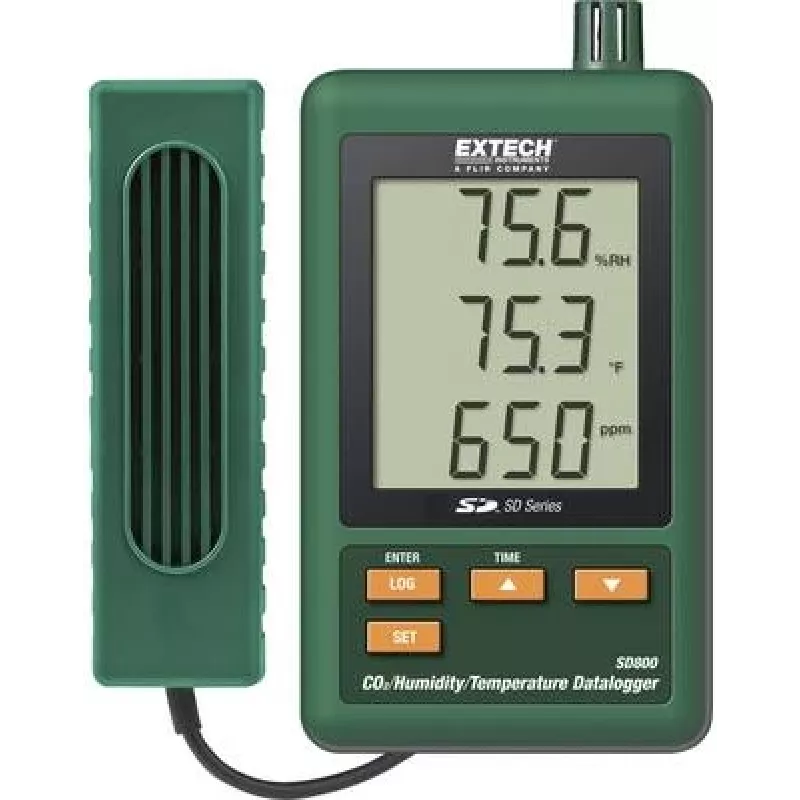EXTECH SD800 CO2/drėgmės/temperatūros duomenų kaupiklis, duomenų registratorius, nuo 0,0 iki 50,0 °C (SD800)