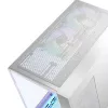PC korpusas MODECOM Volcano Panorama Midi Tower baltas — micro ATX, grūdintas stiklas, ARGB, USB-C, palaiko GPU iki 400 mm