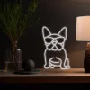 Neoninė šviesa MANTA Manta SNL66WH French Bulldog White – dekoratyvinis LED neoninis ženklas, prancūzų buldogo formos