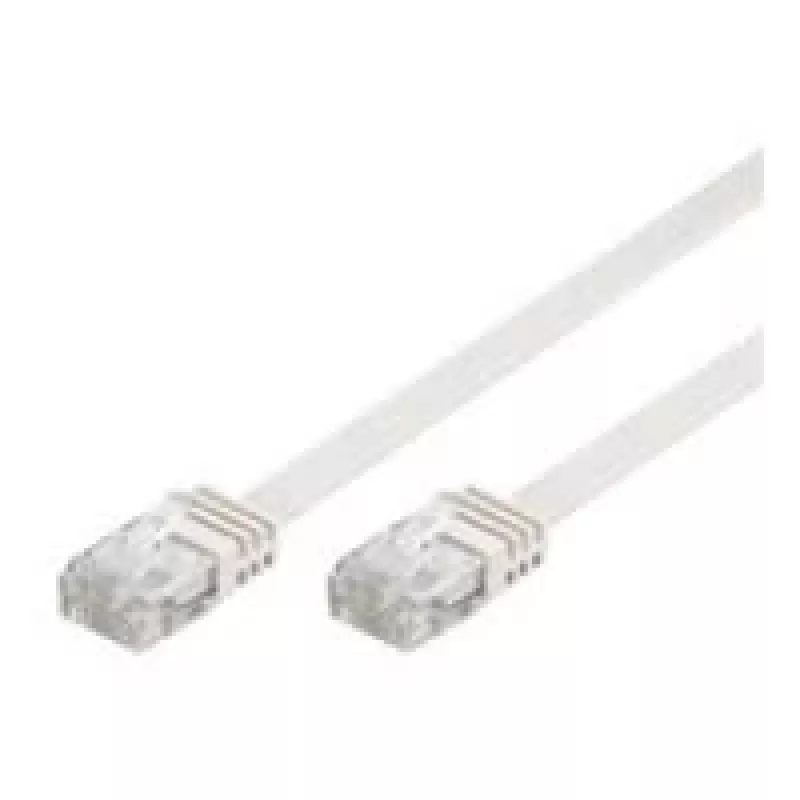 Wentronic Goobay CAT 5e plokščias pataisų kabelis, U/UTP, baltas, 3 m - CCA vario mišinys (93360)