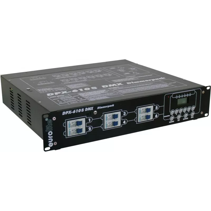 DMX reguliatorius EUROLITE DPX-610 6 kanalų stovo įrenginys 48,30 cm (19 colių)