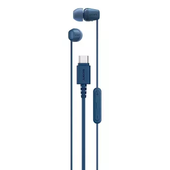 Sony IER-EX15C ausinės su mikrofonu laidinės, į ausis, skambučiams ir muzikai, USB-C, mėlynos