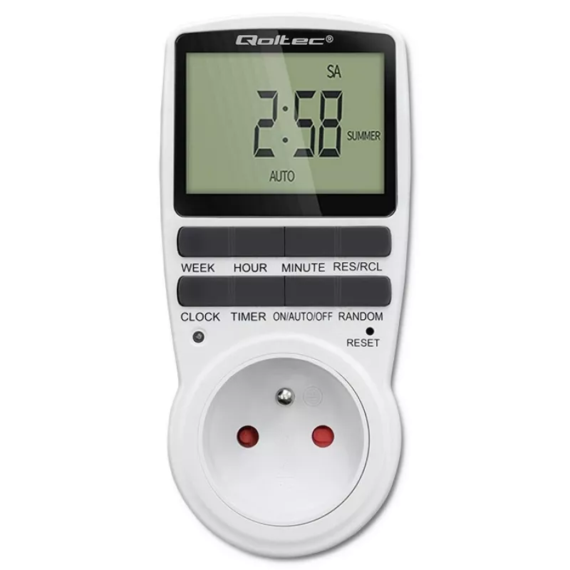 Elektroninis laikmatis QOLTEC PC0628 su LCD ekranu, 24 valandų atgalinė atskaita
