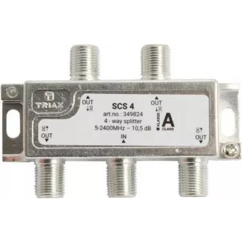 Triax SCS 4 - kabelių skirstytuvas - 75 omų - 5 - 2400 MHz - sidabrinis - baltas - jungtis-jungtis - 11,5 dB (349824)