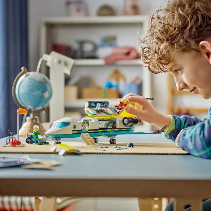 LEGO City avarinis lėktuvas 60465 – mažas gelbėjimo orlaivio konstravimo rinkinys, 403 dalys, 4 minifigūrėlės, amžius 6+