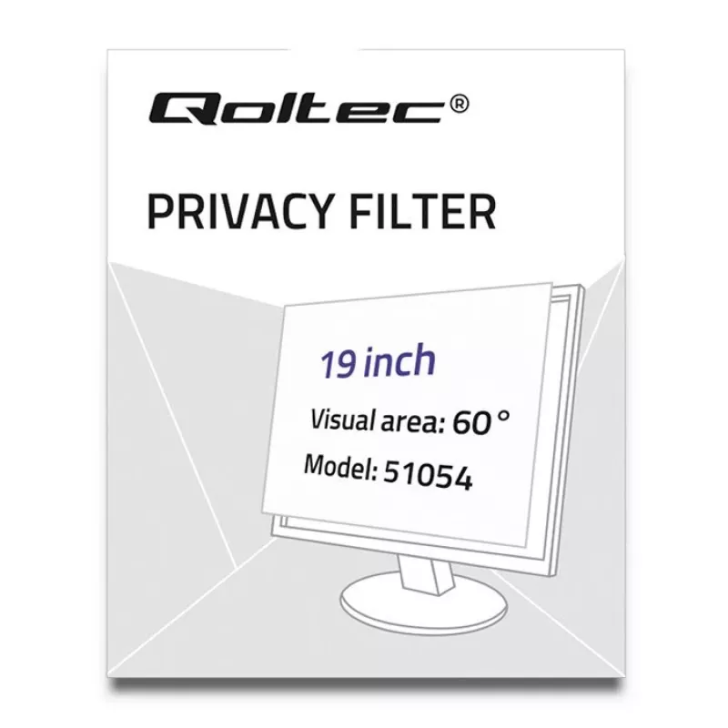 Qoltec 51054 ekrano privatumo filtras 48,3 cm (19) Nešiojamam kompiuteriui